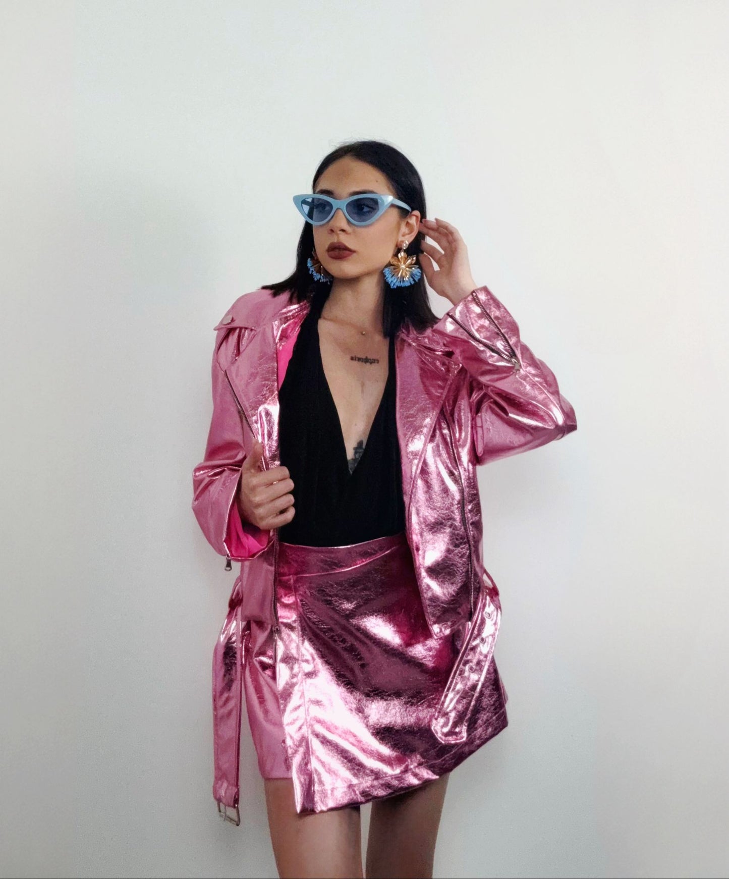 Minigonna pantaloncino Rosa metallizzato