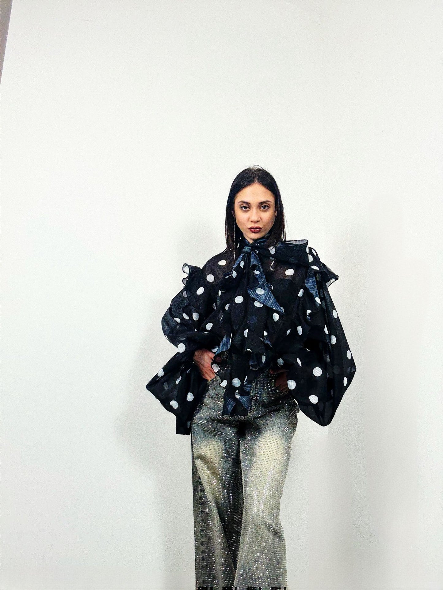 CAMICIA A POIS NERA VANESSA SCOTT