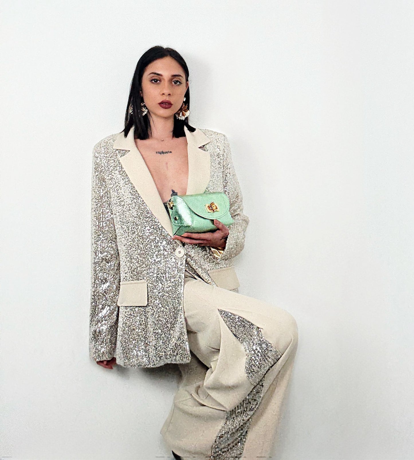 COPLETO GIACCA E PANTALONE COLR CHAMPAGNE