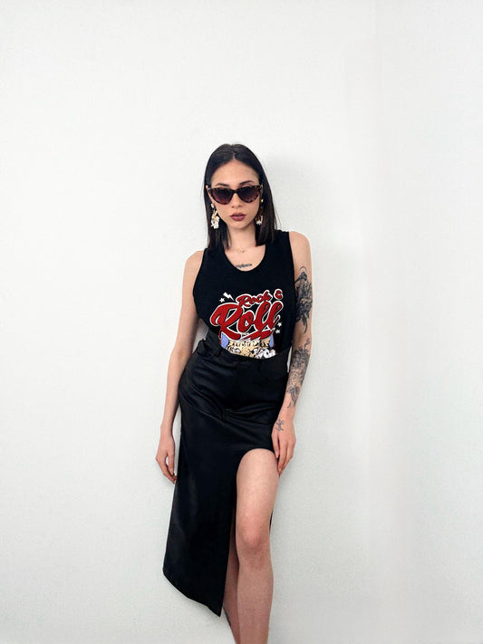 GONNA NERA CON SPACCO SIMILPELLE