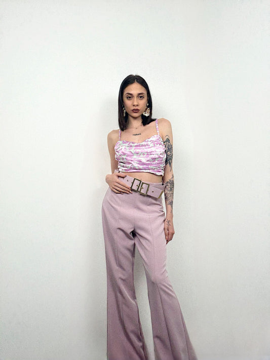 PANTALONE A ZAMPA CON CINTURONE